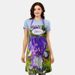 Iris irises floral Flowers Cottage Garden Birthday Apron