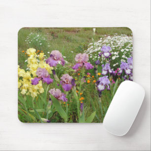 Iris irises floral Flowers Cottage Garden Mouse Pad
