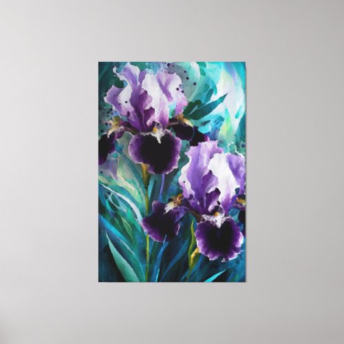  Iris Irises Flower Art Painting AP84 Canvas Print