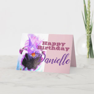 Iris Irises Flower Happy Birthday Womans Name Card