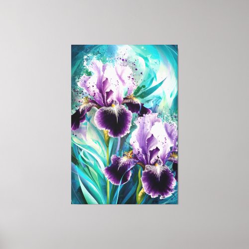 Iris Irises Flower Painting AP84 Canvas Print