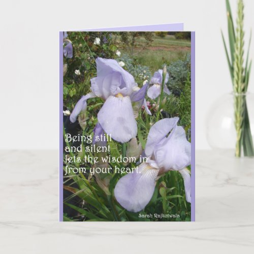 Iris Irises Purple Floral Inspirational Quote Card