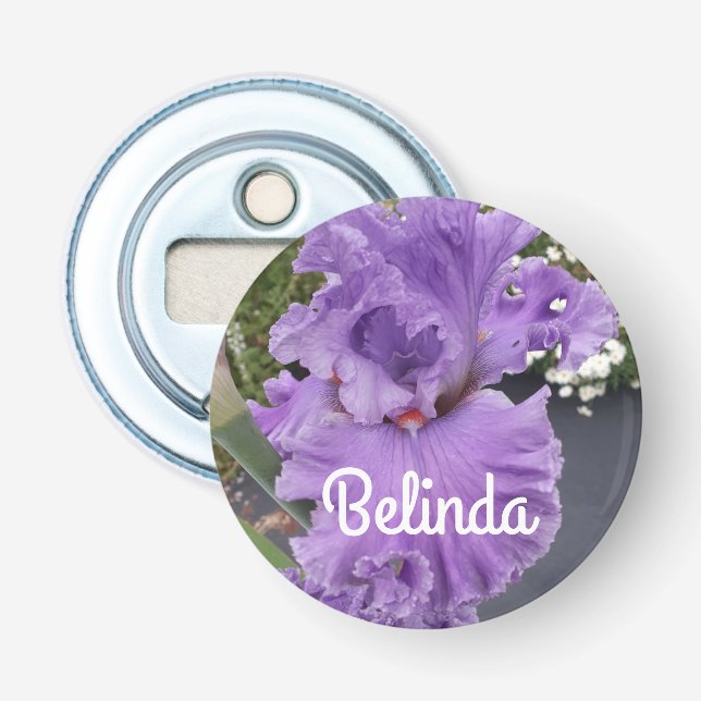 Iris Irises Purple Flower Floral Lavender  Bottle Opener (Front)
