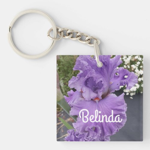Iris Irises Purple Flower Floral Lavender  Key Rin Keychain