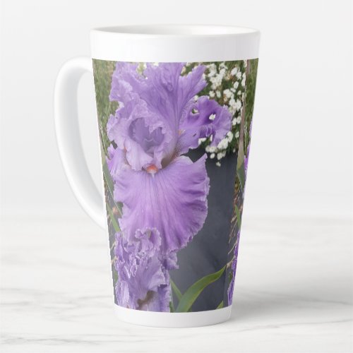 Iris Irises Purple Flower Floral Lavender  Latte Mug