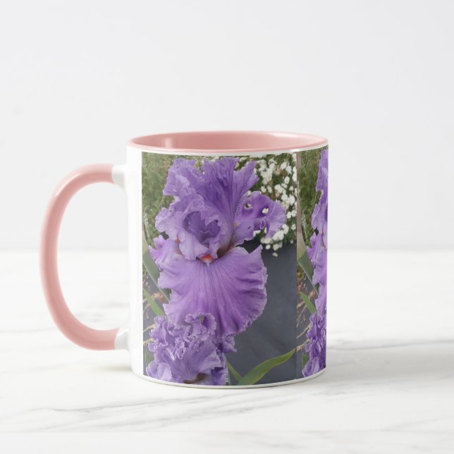 Iris Irises Purple Flower Floral Lavender Mug (Left)