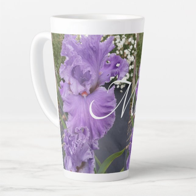 Iris Irises Purple Flower Floral Mom Mother Latte Mug (Left Angle)