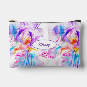 Iris Irises Purple Flower Floral Womans Name Accessory Pouch