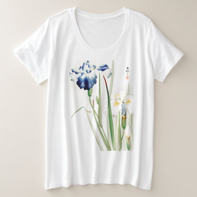 IRIS JAPANESE WOODBLOCK PRINT T-Shirt (Design Front)
