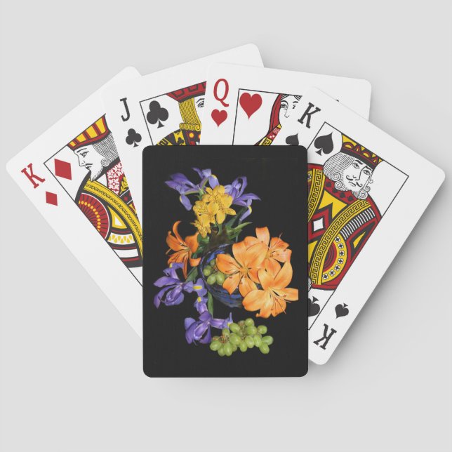 Iris, Lilies and Green Grapes Playing Cards (Back)