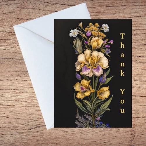 Iris Linear Bouquet Artwork Thank You Card