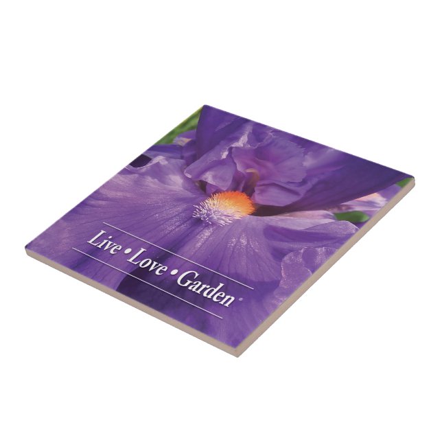 Iris Live Love Garden 4.25" Ceramic Photo Tile (Side)