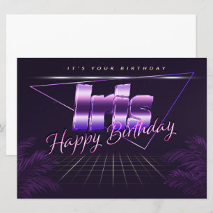 Iris Name First name pura retro card Birthday
