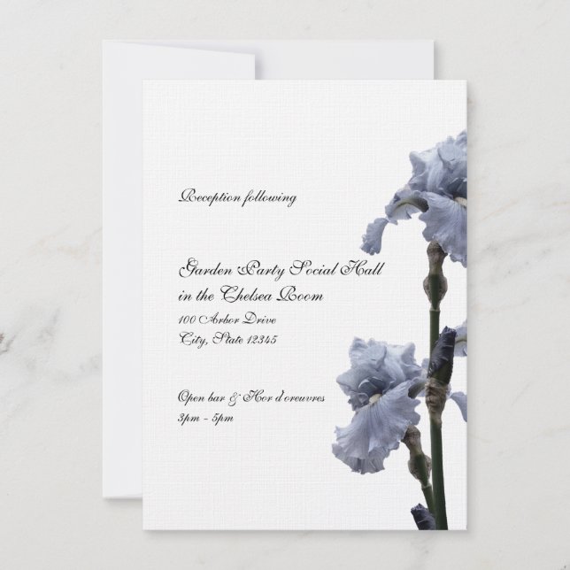Iris of Blue Reception Card (Front)