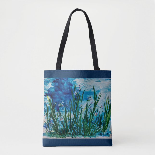 Iris on the Water Edge All-Over-Print Tote Bag (Front)