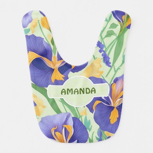 Iris Pastel Colorful Personalized Pattern Baby Bib