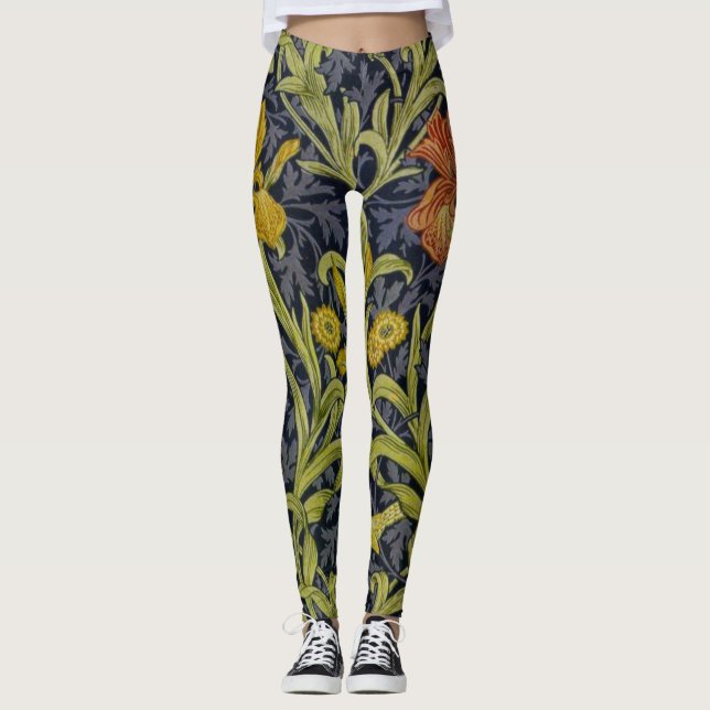 Iris Pattern (by William Morris) Leggings (Front)