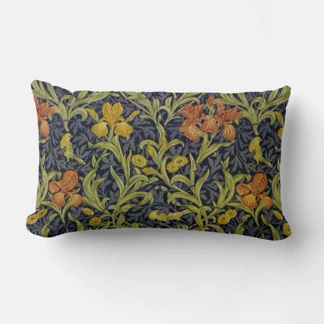 Iris Pattern (by William Morris) Lumbar Pillow (Front)