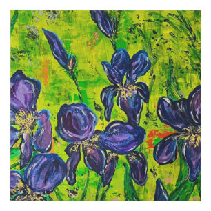 Iris print on wrapped faux canvas