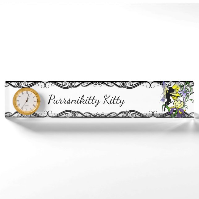 Iris Shadow Fairy Desk Name Plate (Front)