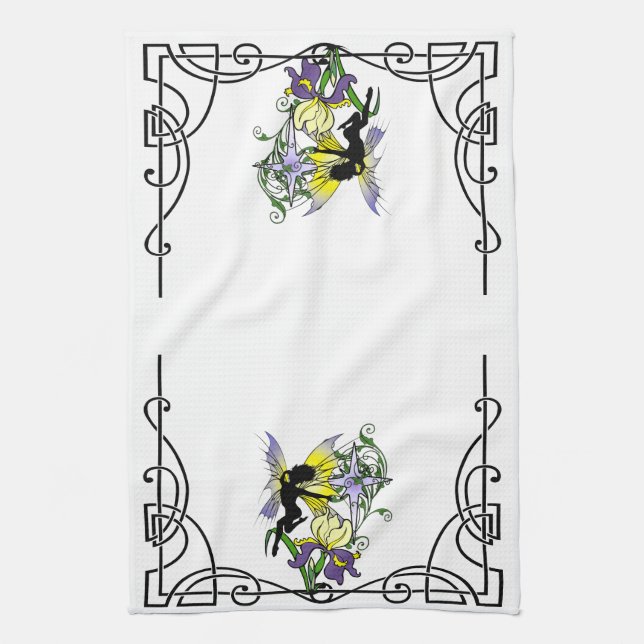Iris Shadow Fairy Kitchen Towel (Vertical)
