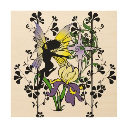 Iris Shadow Fairy Wood Wall Art