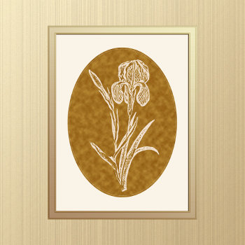 Iris Silhouette On Textured Brown Background  Poster by Floridity at Zazzle
