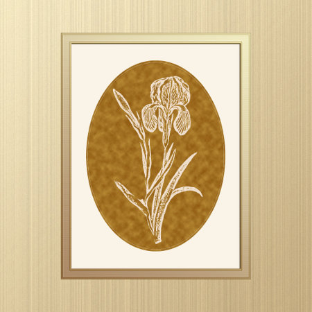 Iris Silhouette On Textured Brown Background  Poster