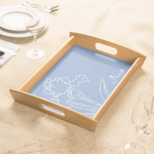 Iris Spring Flower Modern Floral Sketch Home  Serving Tray