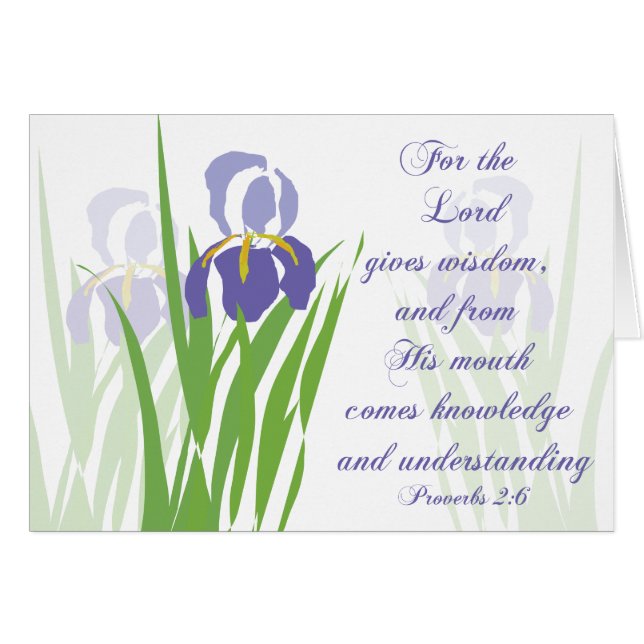 Iris, The Lord gives wisdom Parakaleo note card (Front Horizontal)
