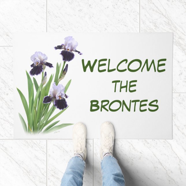 Iris Trio Personalized Welcome Doormat (Indoor)