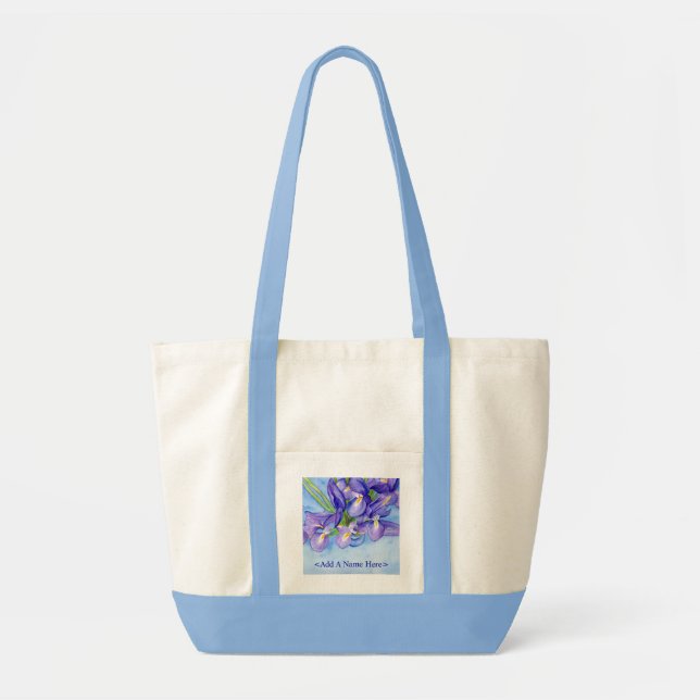 Iris Vase Flower Painting Tote Bag (Front)