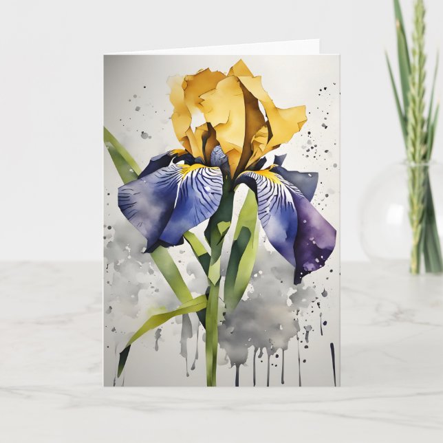Iris - Watercolor flowers Card (Front)