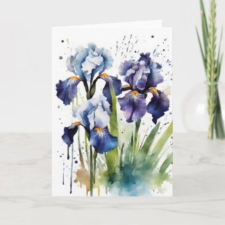 Iris - Watercolor flowers Card
