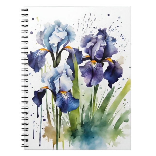 Iris - Watercolor flowers Notebook (Front)