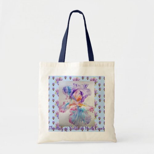 Iris Watercolour floral Thinking of You Tote Bag