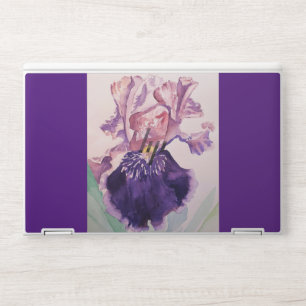 Iris Watercolour Painting Purple Floral Flowers HP Laptop Skin