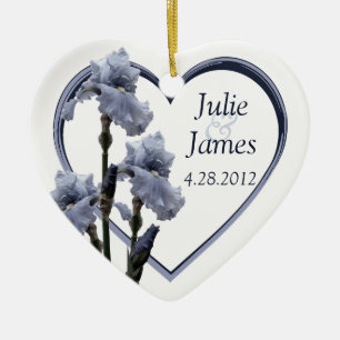 Iris Wedding Favor Ceramic Ornament