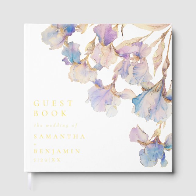 Iris Wedding Foil Guest Book (Front)