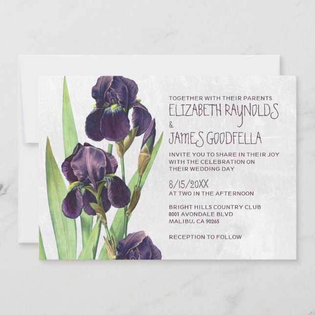 Iris Wedding Invitations (Front)