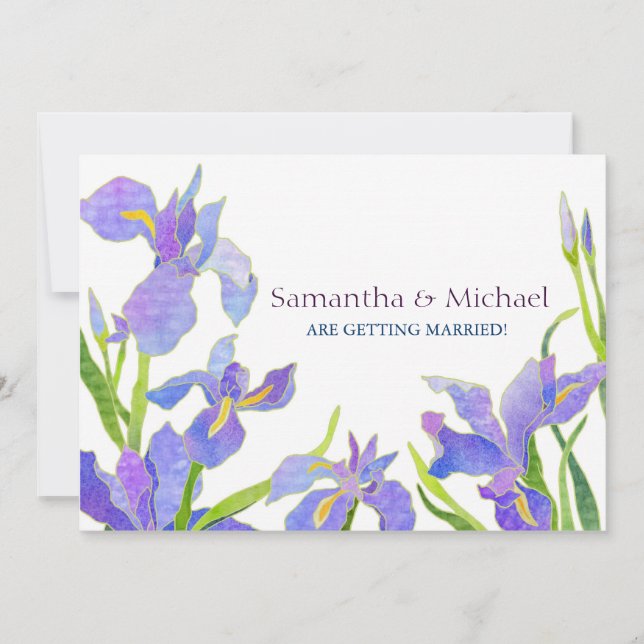 Iris Wedding Save the Date Wedding Invitations (Front)