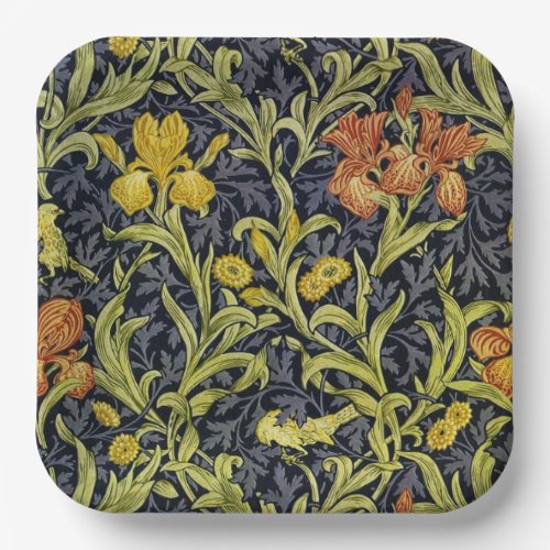 Iris William Morris Pattern  Paper Plates