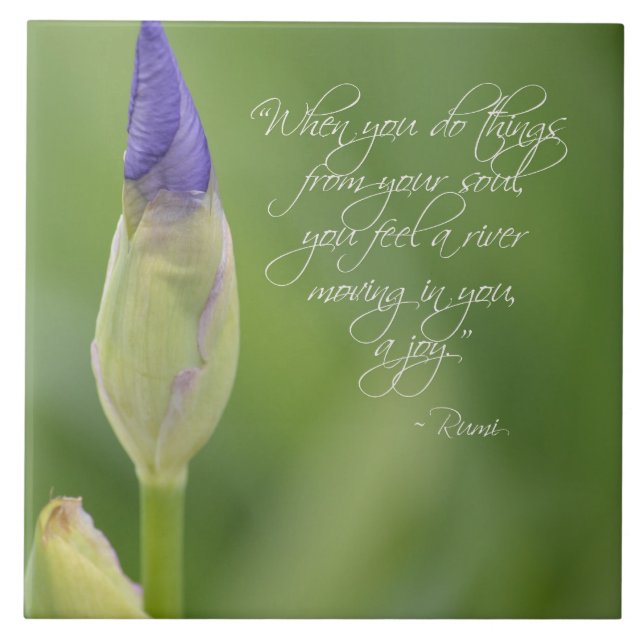 Iris with Quote Ceramic Tile (Front)