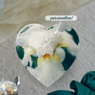 Iris with water droplets paperweight