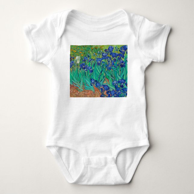 Irises, 1889 by Vincent van Gogh Baby Bodysuit (Front)
