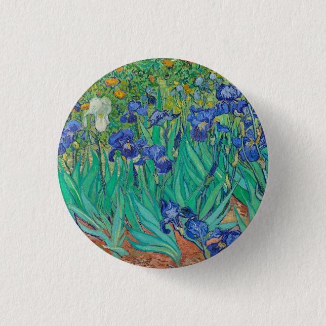 "IRISES 1889" BY VINCENT Van Gogh BADGE Button (Front)