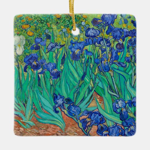 Irises 1889 by Vincent van Gogh Ceramic Ornament
