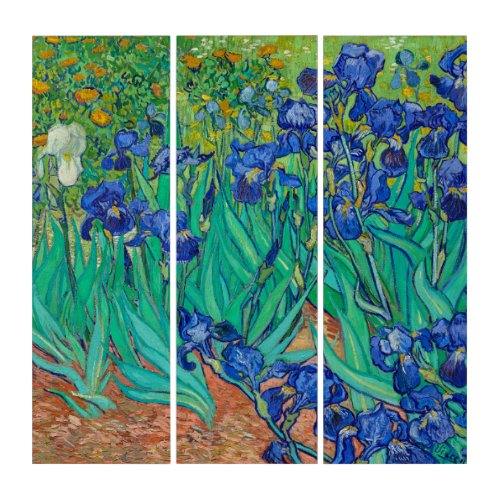 Irises 1889 by Vincent van Gogh Triptych