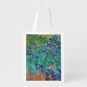 Irises  1889 Grocery Bag by vintage_gift_shop at Zazzle