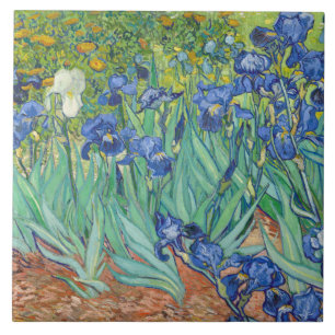 Irises (1889) Vintage Art by Vincent Van Gogh Ceramic Tile